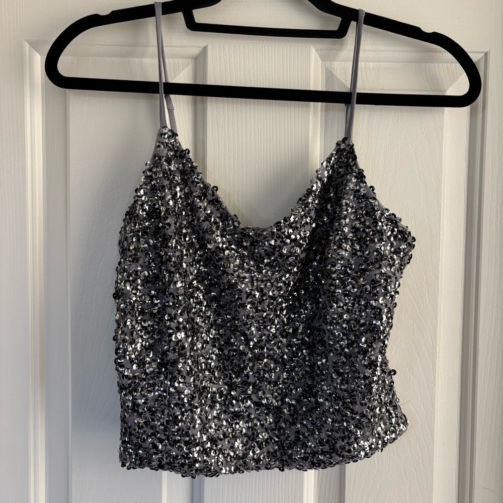 Express Sequin Crop Top